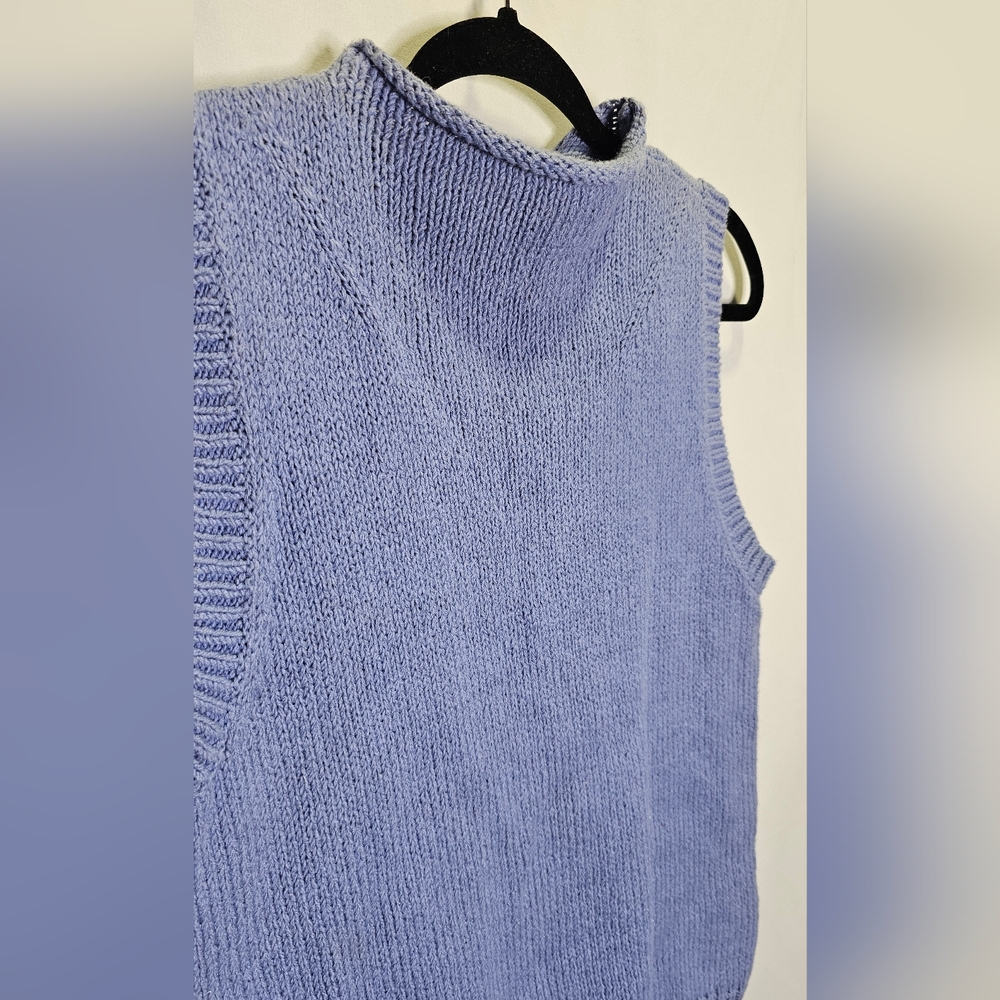 Woolrich Cowl Neck Knit Top Hyacinth Color Ramie/ Cotton Blend - Picture 4 of 6